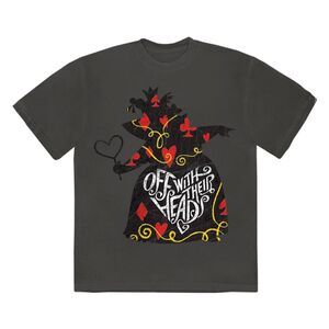 Alice In Wonderland Unisex Adult Off With Their Heads T-Shirt / Charcoal Grey